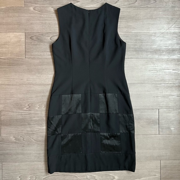 Vintage 90s Ann Taylor Little Black Dress Sleeveless Checkered Pattern Size 8 - Picture 2 of 5